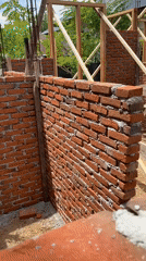 Brick building construction underway in Banda Aceh