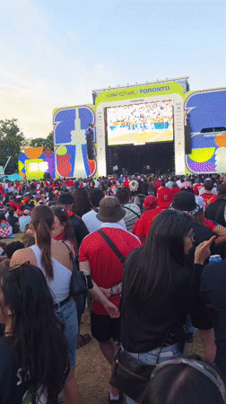 Toronto's downtown buzzes around an outdoor soccer viewing event