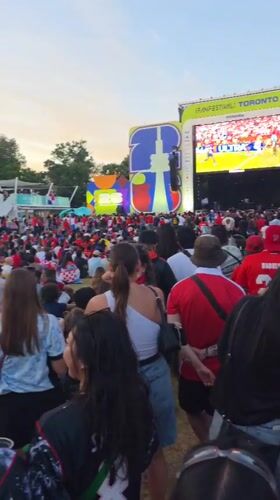 Toronto's downtown buzzes around an outdoor soccer viewing event