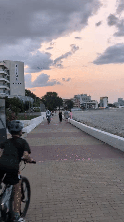 Constanța's beachfront promenade at golden hour, summer 2026