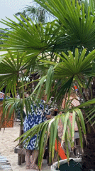 Beach bar and giant ape sculpture at a quirky Herford hangout