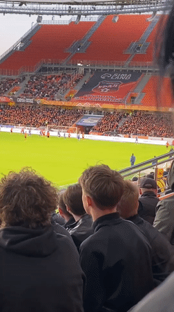 Packed soccer stadium hosts match in Yekaterinburg, Russia