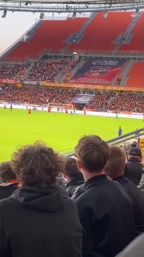 Packed soccer stadium hosts match in Yekaterinburg, Russia