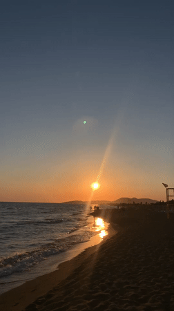 Golden hour at a Montenegro beach, Adriatic sunset in full effect