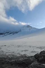 Spring snow conditions documented in Georgian mountain resort