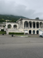 Dilapidated classical building documented in Gagra, Abkhazia