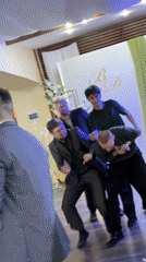 Wedding reception with bouquet toss held in Chaikovsky, Russia