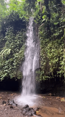 Waterfall documented in multiple angles near Tembuku, Indonesia