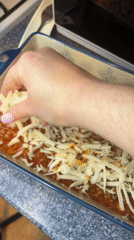 Home cook prepares meat dish with cream sauce