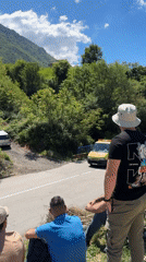Rally cars and crowds observed in Kotor Montenegro