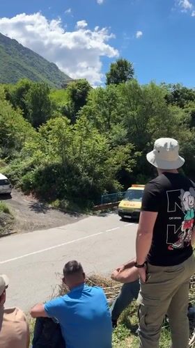 Rally cars and crowds observed in Kotor Montenegro
