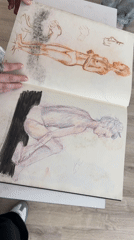 Art exhibition featuring figure drawings documented in Yerevan