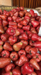 Fresh produce and street stalls at a Sukabumi market