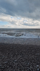 Overcast afternoon captured at Sochi's pebble beaches