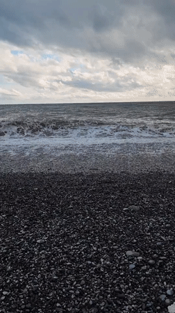 Overcast afternoon captured at Sochi's pebble beaches