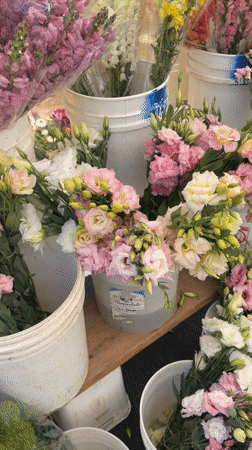 LA farmers market flower vendors active Sunday evening