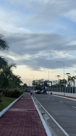 Evening street activity recorded in Davao City Philippines