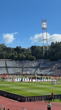 Stadium event with ceremony draws crowds in Oeiras Portugal