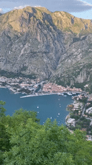 Scenic views of Montenegro's Kotor Bay captured from elevated vantage