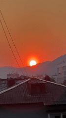 Sunset over Mezhdurechensk's apartment districts, multiple angles