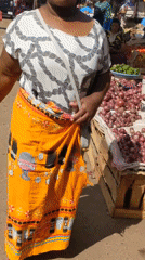 Morning markets active across Moshi, Tanzania selling produce and goods