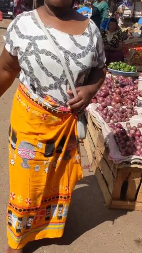 Morning markets active across Moshi, Tanzania selling produce and goods