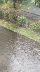 Heavy summer downpour rolls through Brest, Belarus