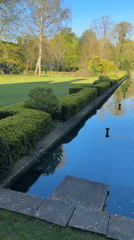 Morning stroll through formal garden in East Suffolk