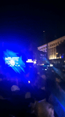 Nighttime crowd gathers at outdoor concert event in Buenos Aires