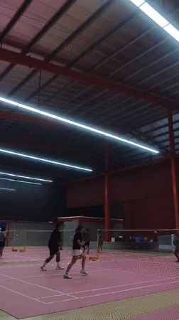 Recreational badminton matches observed at Ko Samui sports facility