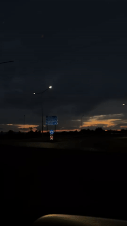 Rainy evening drive recorded on Bulgarian highway near Mramor
