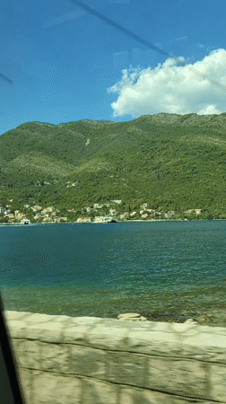 Scenic coastal drive captured in Lepetane, Montenegro