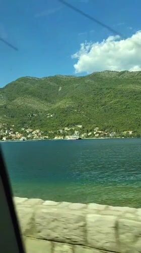 Scenic coastal drive captured in Lepetane, Montenegro