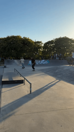 Skatepark session in l'Hospitalet during golden hour