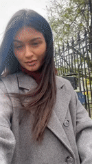 Woman records selfie video in Krasnogorsk, Russia