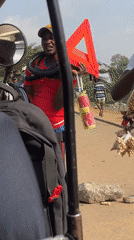Morning transport activity observed in Nigerian village