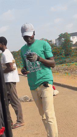 Morning transport activity observed in Nigerian village