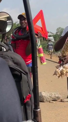 Morning transport activity observed in Nigerian village