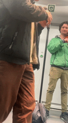 Street musicians perform on Barcelona subway