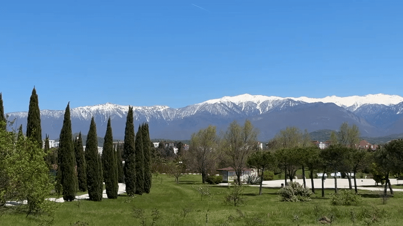 Spring morning captures scenic park views in Sirius, Russia