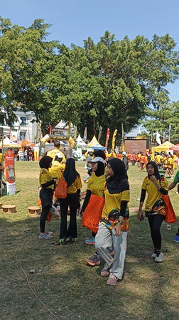 Colorful outdoor stage event unfolds in Magelang, Indonesia