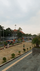 Karanganyar public park on a quiet cloudy morning