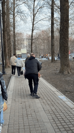 Families gather at Klin playground during spring afternoon