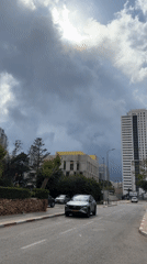 Stormy weather observed over Netanya street scene