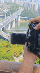 Photographer adjusts professional camera equipment in Yuzhong District