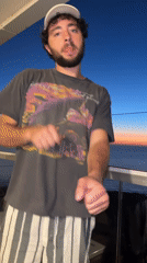 Balcony dancing and ocean views at sunset