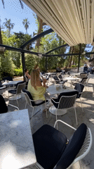 Morning cafe life captured in Budva, Montenegro
