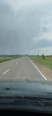 Rural road traffic recorded in Foki, Russia