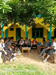 Young men gather for organized activities in Lhokseumawe