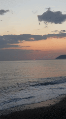 Sunset documented along Adriatic coast in Bar, Montenegro